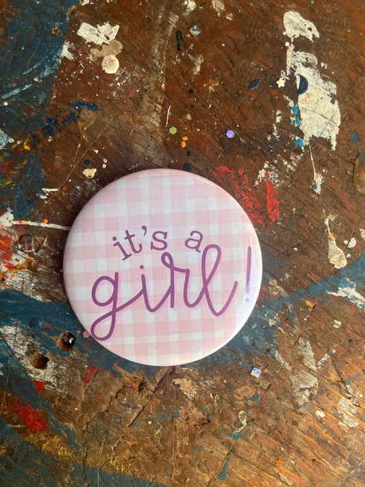 "it's a girl!" button