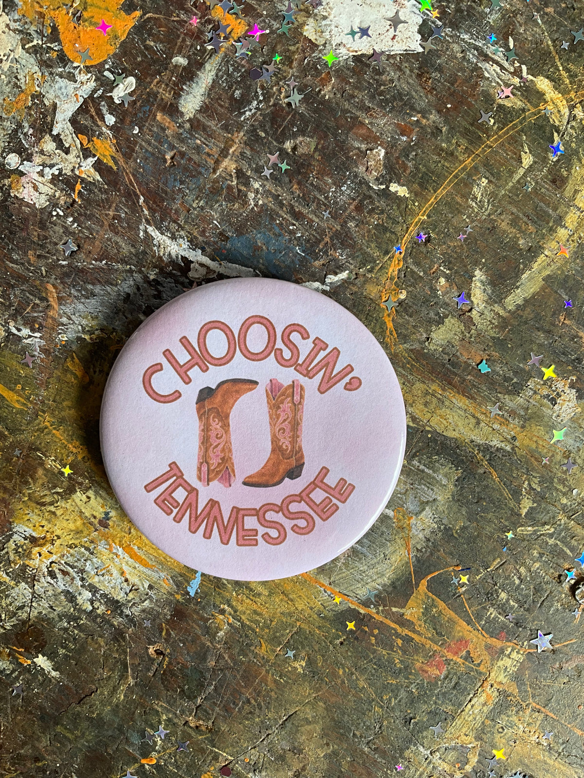 "CHOOSIN' TENNESSEE" pink/brown boots button