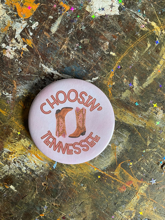 "CHOOSIN' TENNESSEE" pink/brown boots button