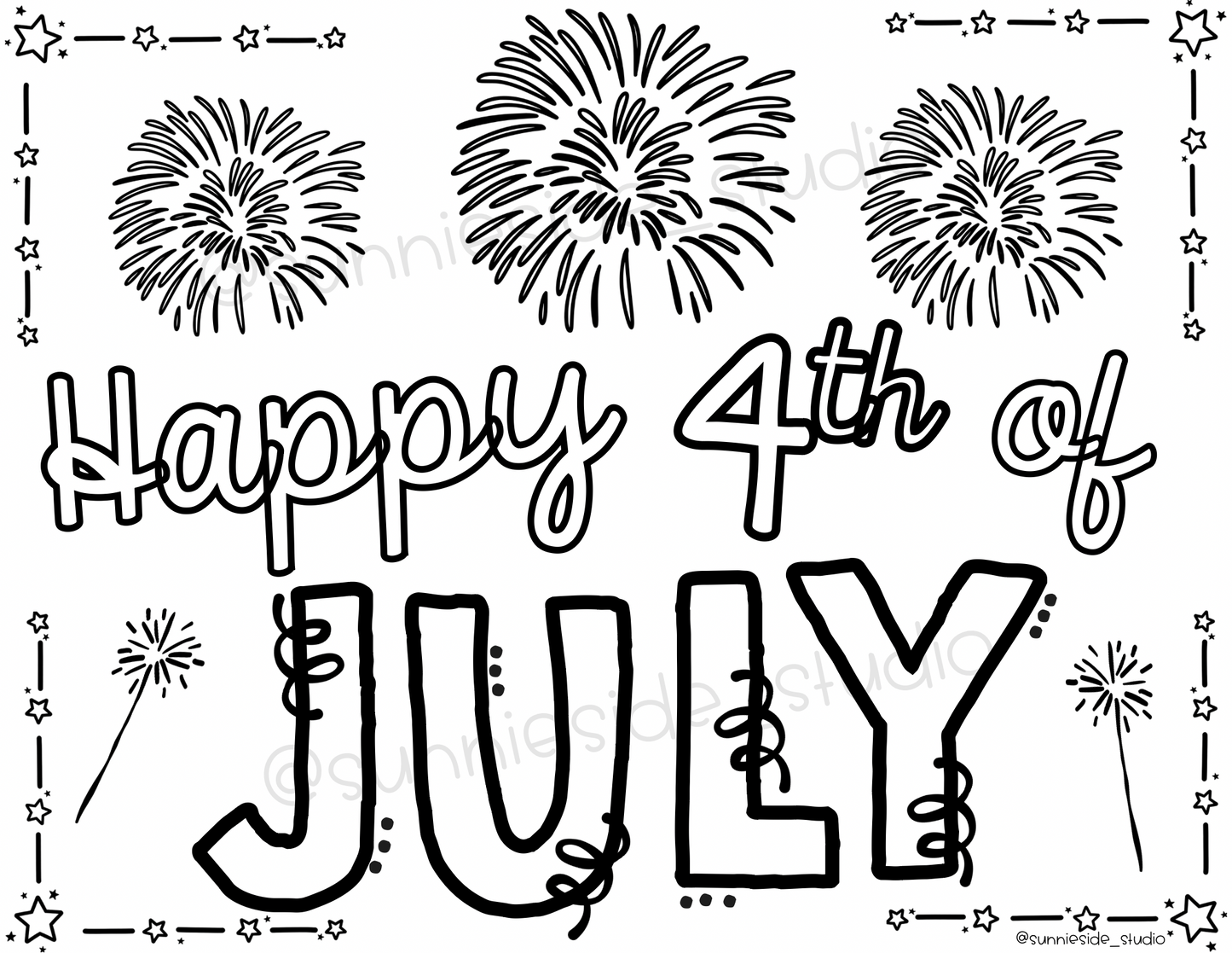 FREEBIE 4th of July coloring page