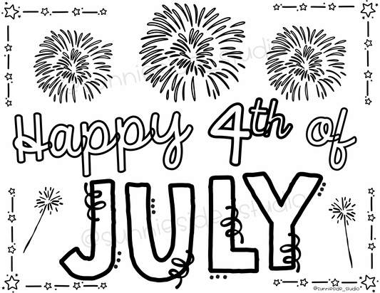 FREEBIE 4th of July coloring page