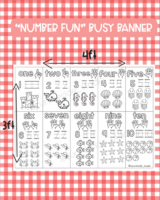 "Number Fun" busy banner