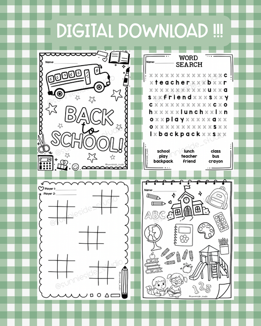 Back to School activity packet