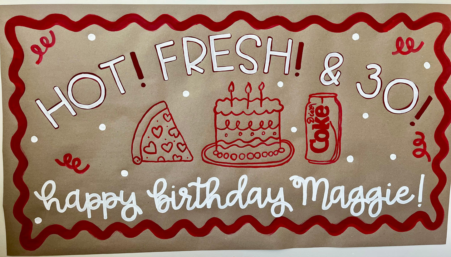 Custom 6ft Hand Painted Paper Banner